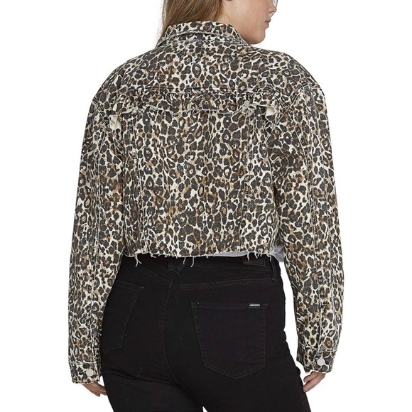 Volcom - Leopard Print Denim Crop Jacket - Picture 2 of 7